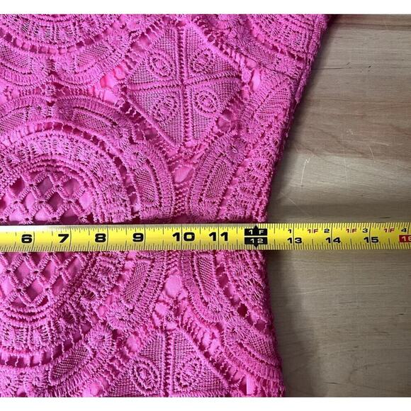 Superdown Pink Vita Open Back Mini Dress Size Small Lace Crochet Cocktail Event - Picture 11 of 12